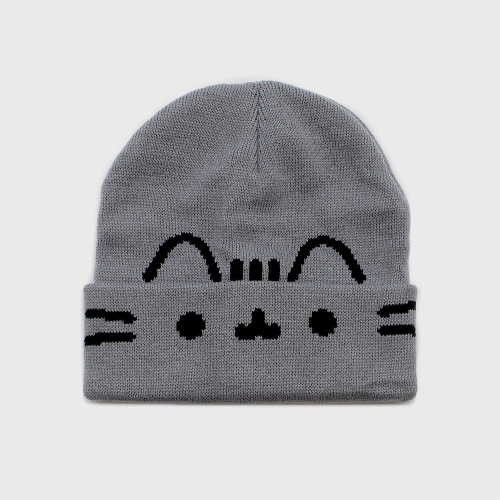 Fall Pusheen Box Exclusive Scaredy Cat Beanie Hat with Ears Gray 2023 Adult Teen